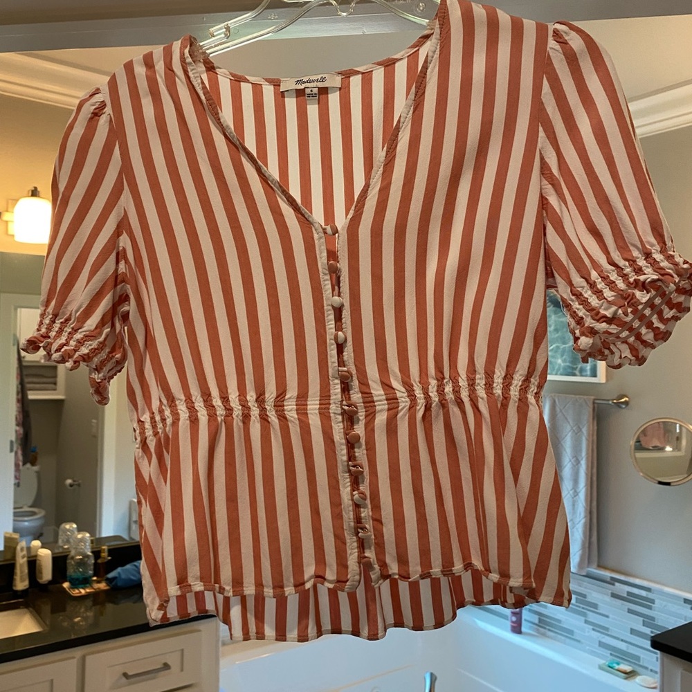 Striped peplum blouse